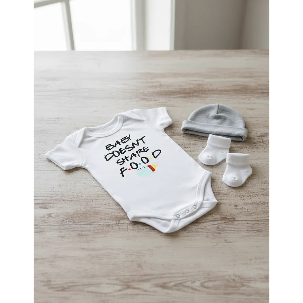 Body Roupa Bebê Presente Mimo Papai Mamãe Friends Share Food