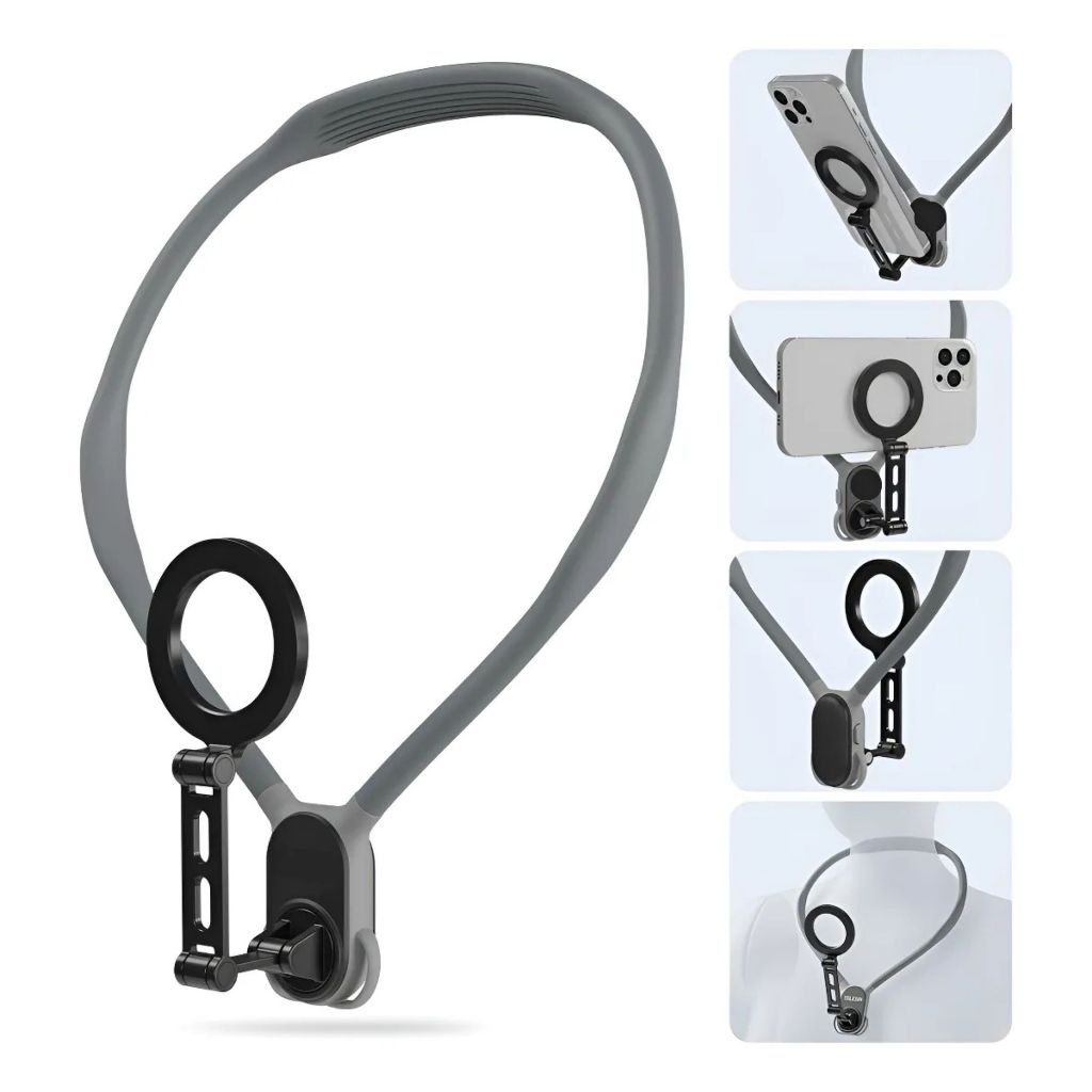Suporte magnético máximo de pescoço para telefones, suporte de selfie, suporte de pescoço de telefone com mãos livres