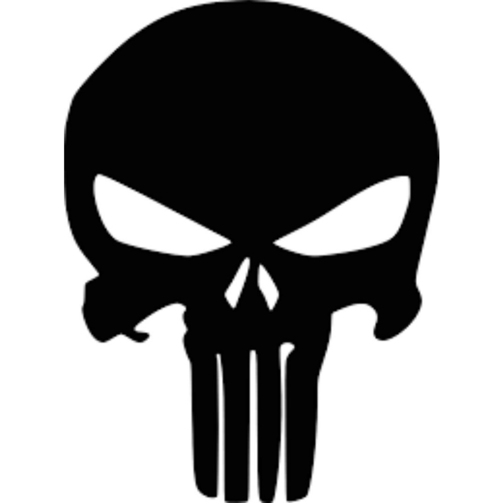 Adesivo Justiceir0 Punisher Skull para Carro/Moto - Vinil Resistente Modelo AD1024 4F84F4D4FE8FD
