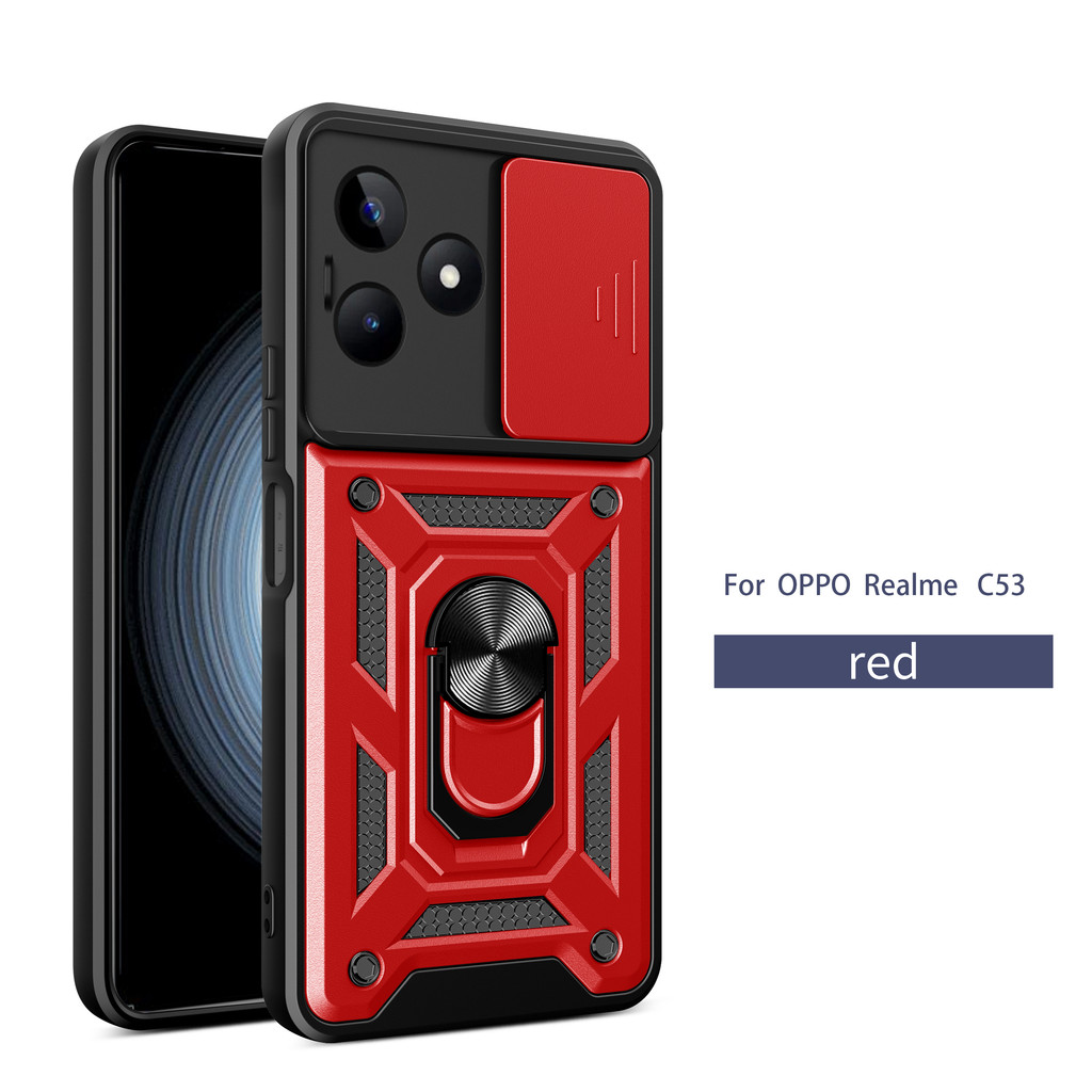YBD Capa De Anel De Lente Protetora Para Realme Note 70 70T 50 C53 Telefone Com Janela Deslizante Magnética Anti-Queda D