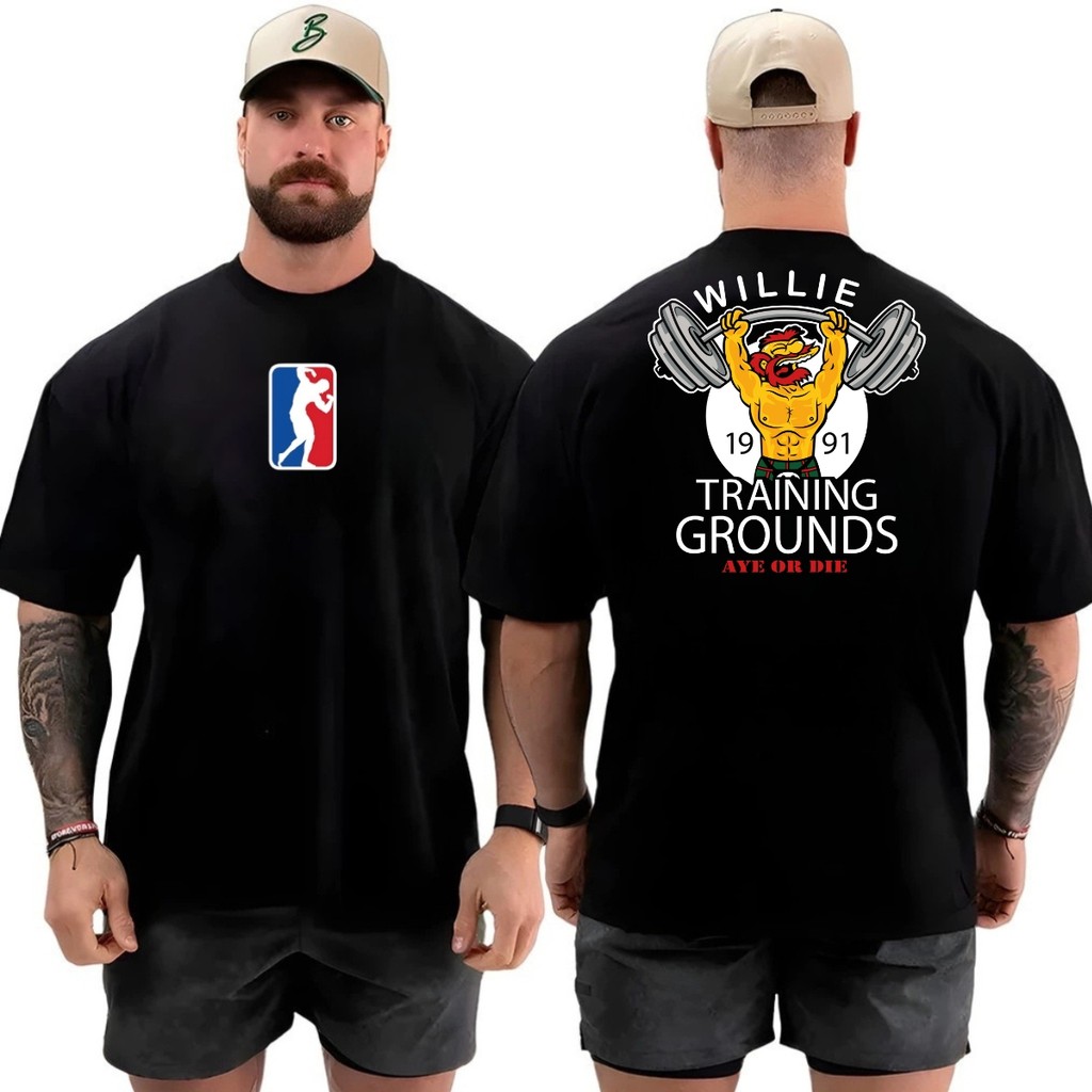 Camiseta Camisa Oversized Top para Academia Musculação Willie training 100% Algodão
