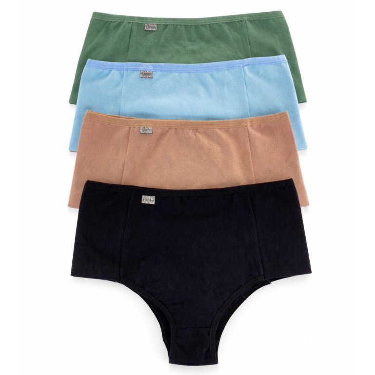 Kit 4 Calcinhas Algodão Pós Parto Modeladora Cintura Alta | Pala Dupla e Cotton Premium