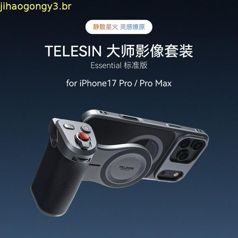 Conjunto de vídeo para celular TELESIN Apple iPhone17Pro/Max Handle Camera Aid Bluetooth Controle Remoto Tiro