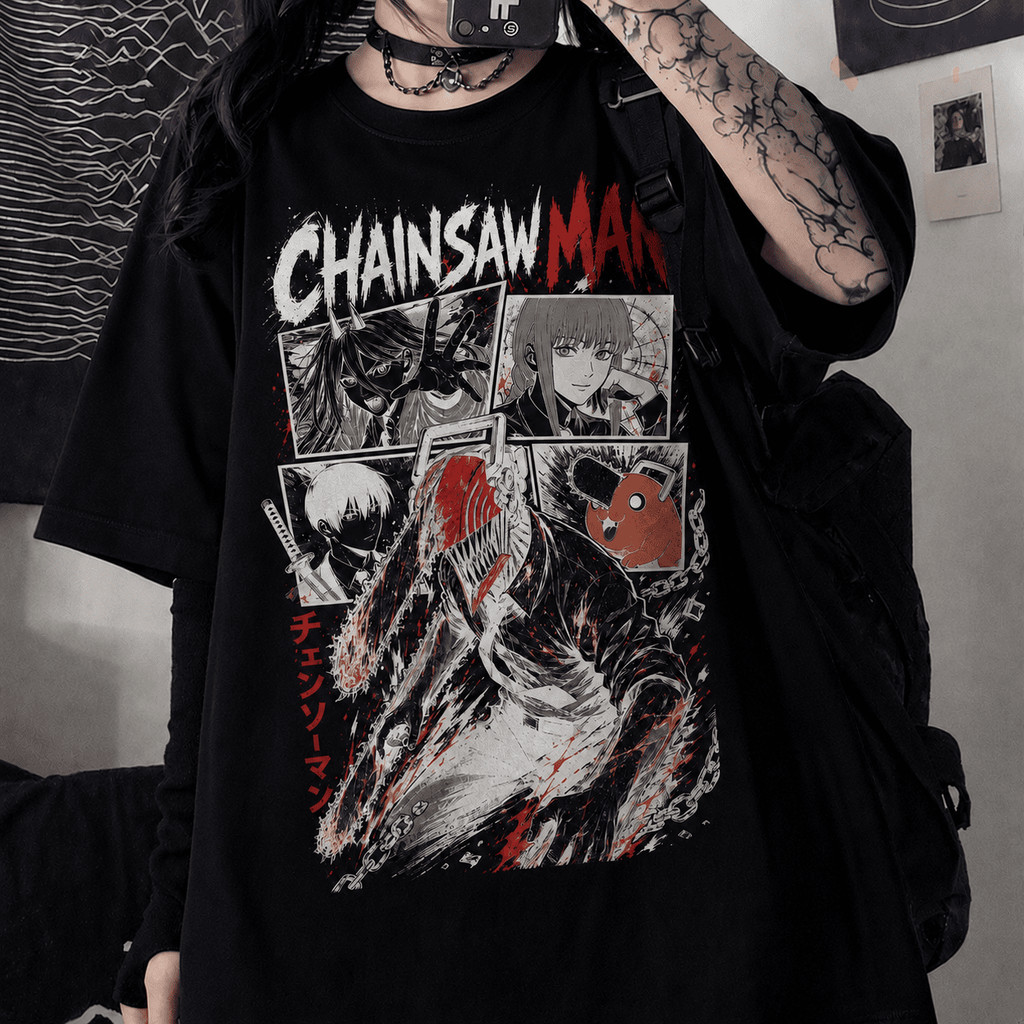 Camiseta Chainsaw Man Denji Power Makima Anime Manga Envio Rapido