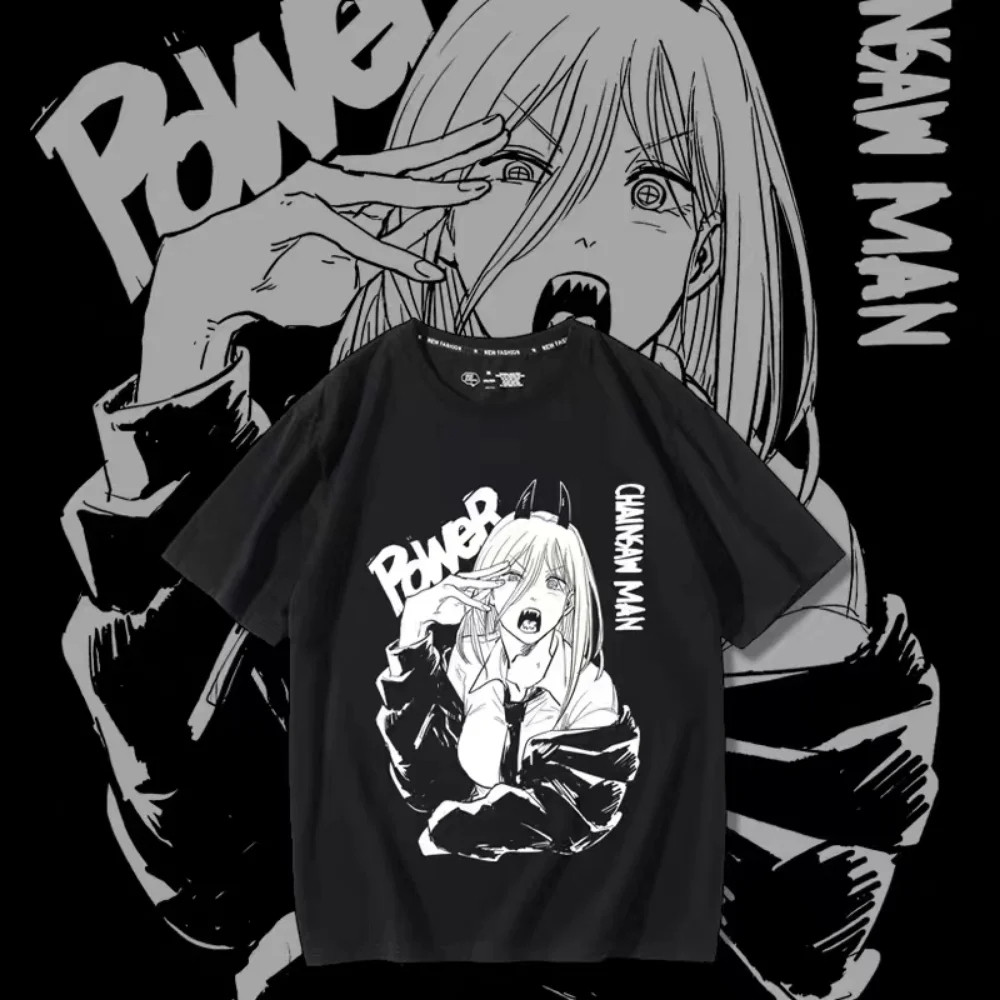 Camiseta Unissex Estampa Power Chainsaw Man - Camisa de Malha 100% Algodão - Envio Imediato - Polar Clothing Store