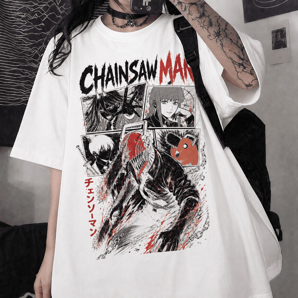 Camiseta Chainsaw Man Denji Power Makima Anime Manga Envio Imediato