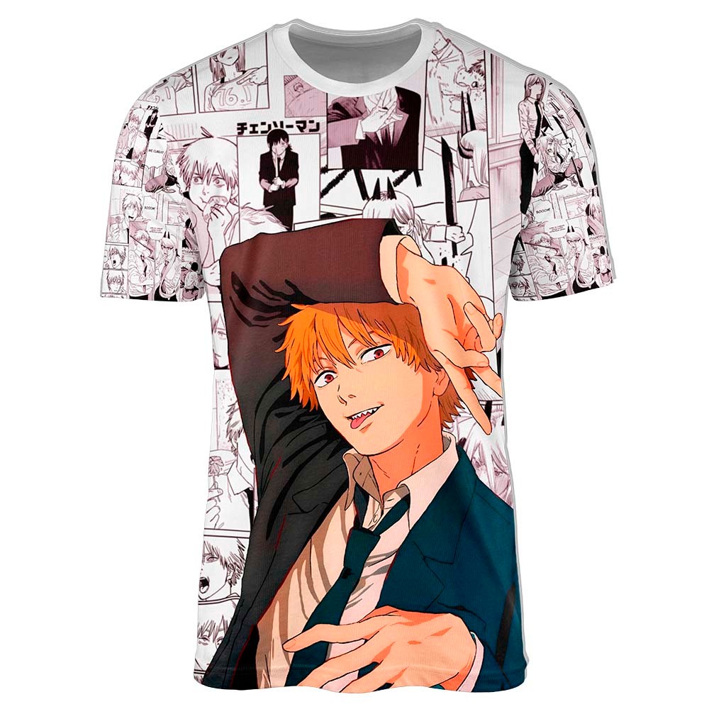 Camisa Mangá Chainsaw Man Anime Denji Pochita Makima Power
