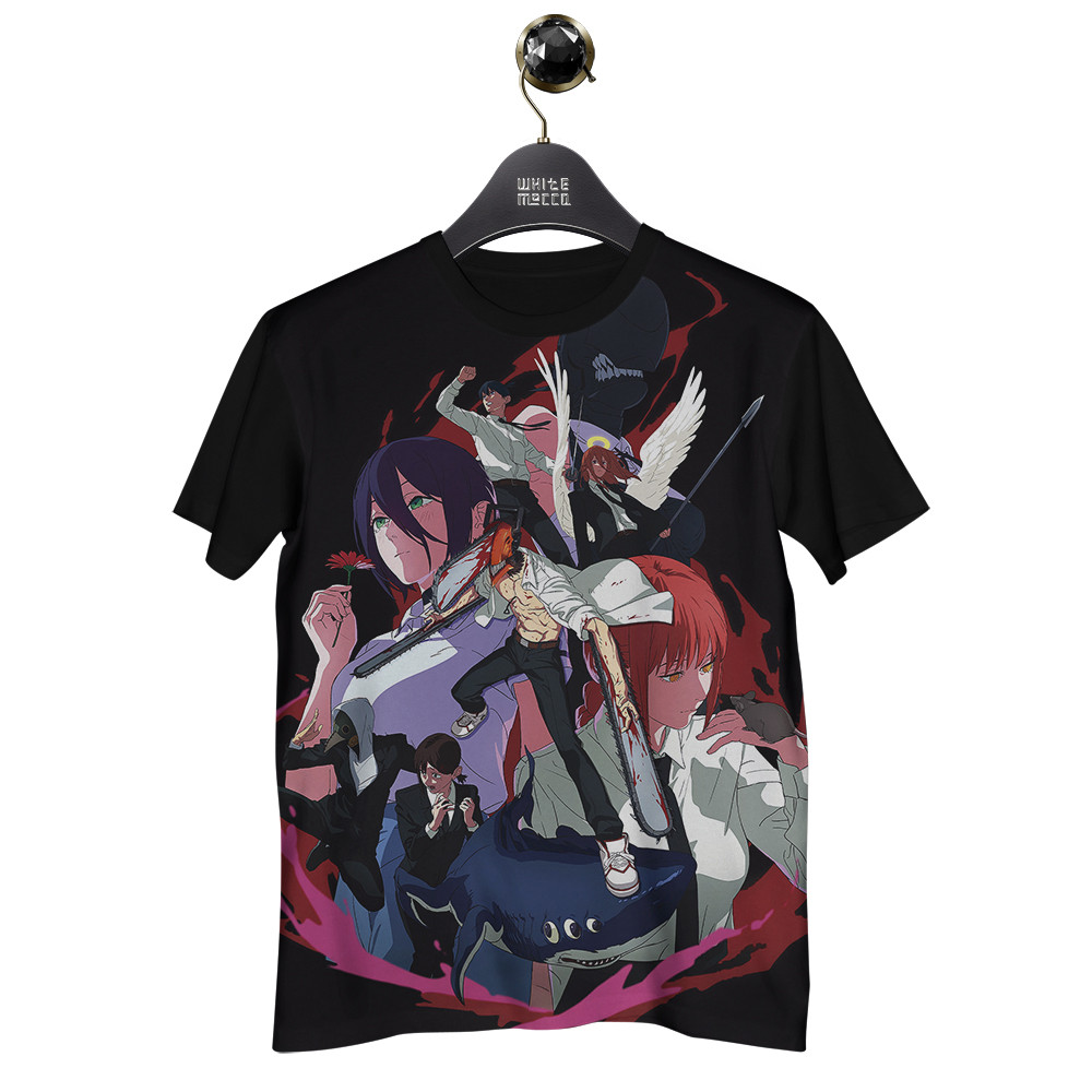 Camisa Anime Chainsaw Man Filme Arco da Reze 2025 Pochita Makima Power