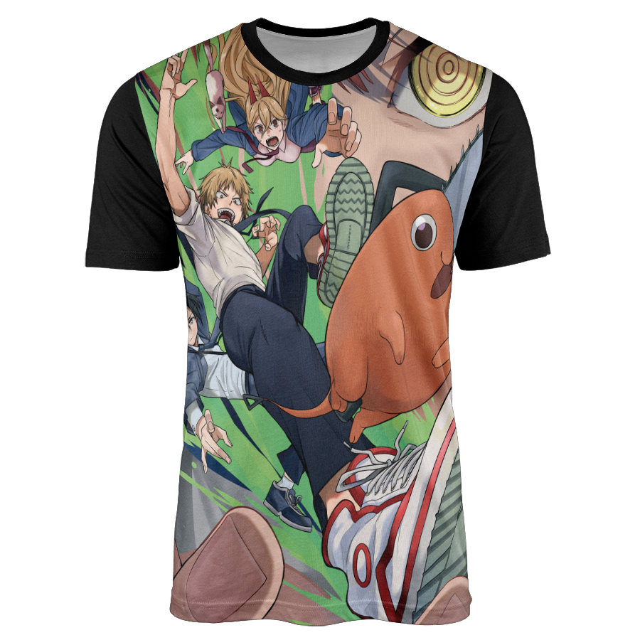 Camisa Anime Chainsaw Man Denji Makima Power Pochita Aki Motosserra Homem W0126