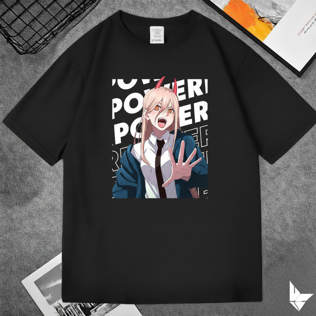 Camiseta Unissex Chainsaw Man Power Anime Estampada Confortável Estilosa Moderna Casual