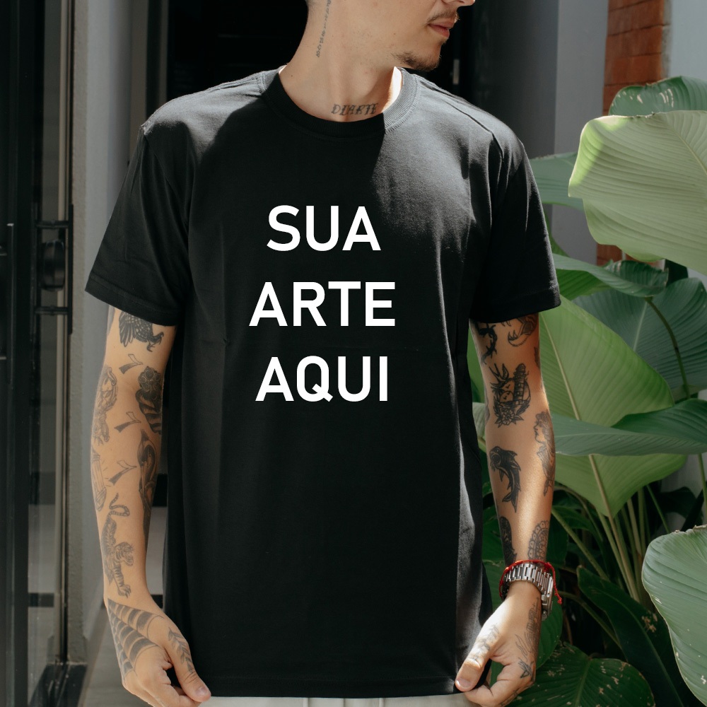 Camiseta Casual 100% Algodão Premium Personalizada com sua estampa ou logo
