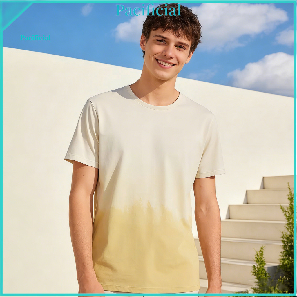 Casual Tops Men Tee Shirt Men's Summer Breathable Short Sleeve T-shirt Loose Fit O-neck Pullover Lightweight Sport Top f