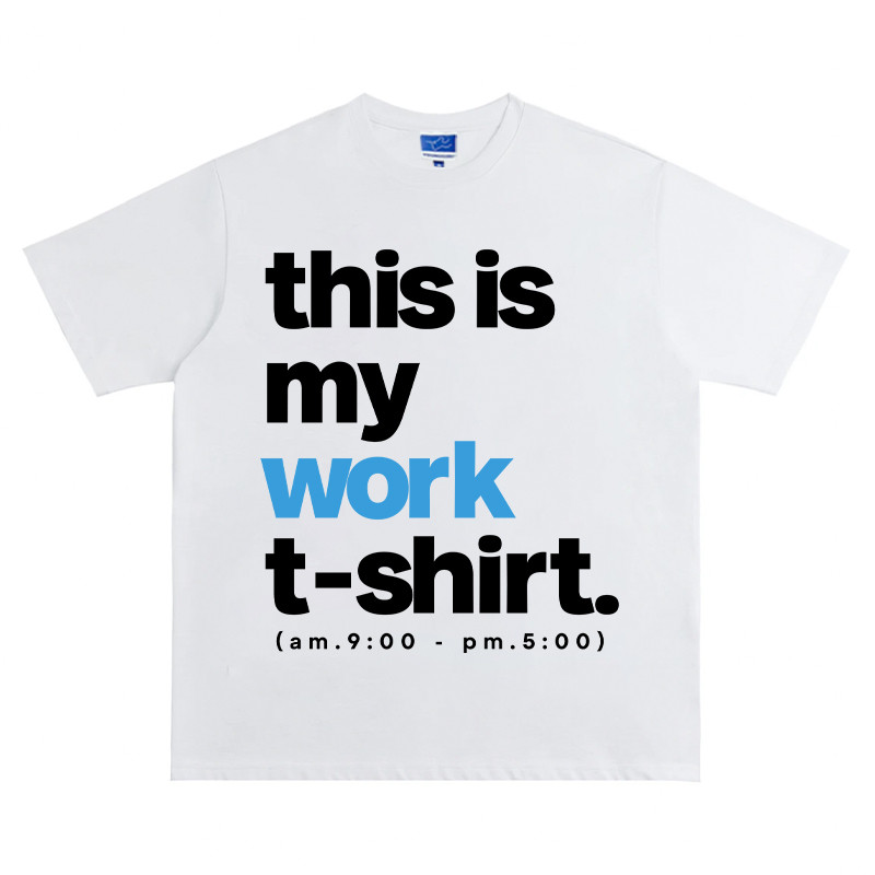 Camiseta Young Guns This Is My Work Verão Pesado Solto All-Match ins Letter Street Wear Curto-