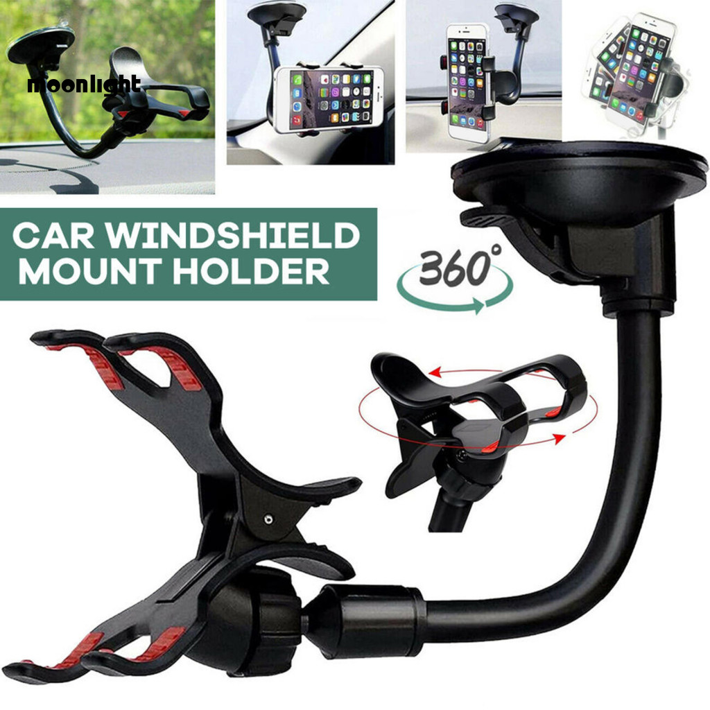 MO Suporte Do Telefone Móvel Carro Universal Rotação De 360 Graus Clipe Duplo Montagem Pára-Brisa Celular Para Desktop