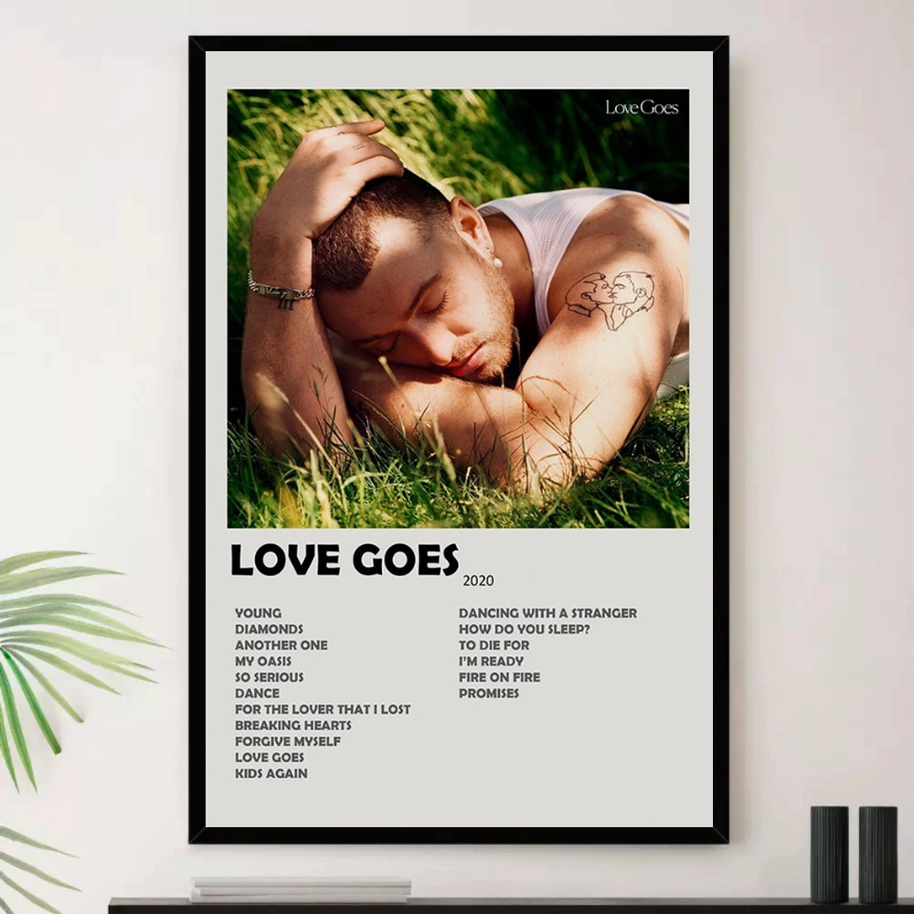 Quadro Placa Decorativa Música Internacional Sam Smith Pop e Dance Pop Álbuns com Moldura