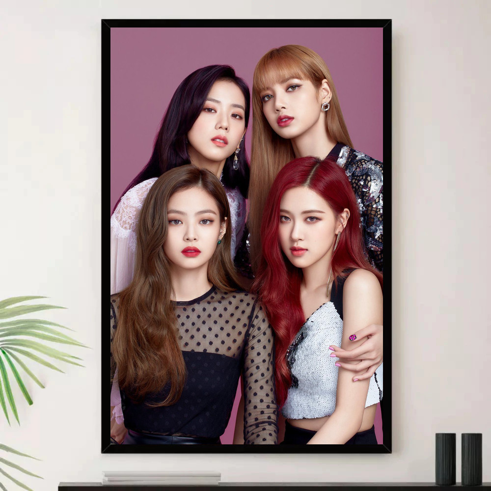 Quadro Placa Decorativa Música Internacional Blackpink Dance Pop K-pop Álbuns com Moldura