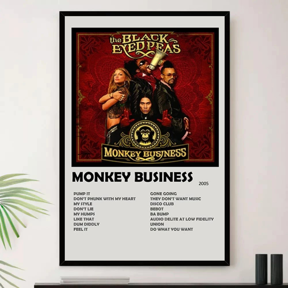 Quadro Placa Decorativa Música Internacional Black Eyed Peas Dance Pop K-pop Álbuns com Moldura