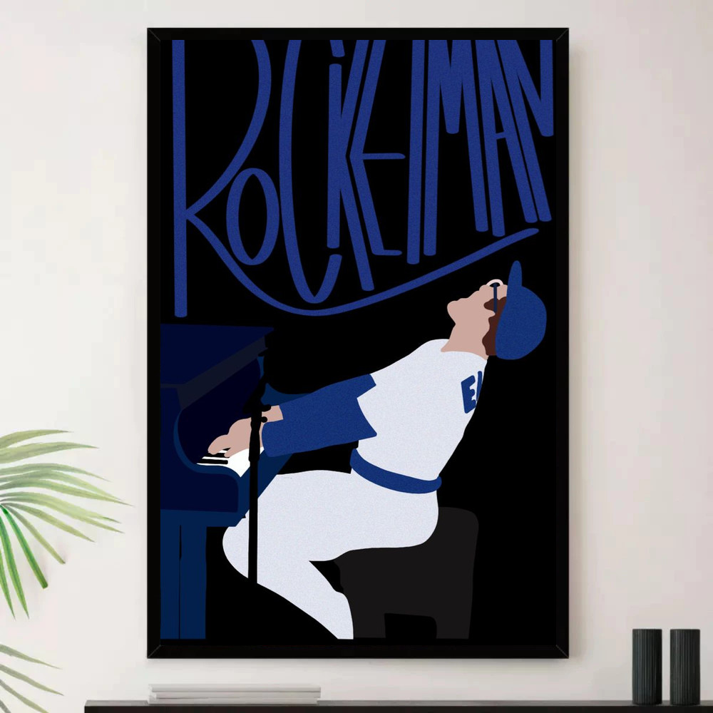 Quadro Placa Decorativa Música Internacional Elton John Pop e Dance Pop Álbuns com Moldura