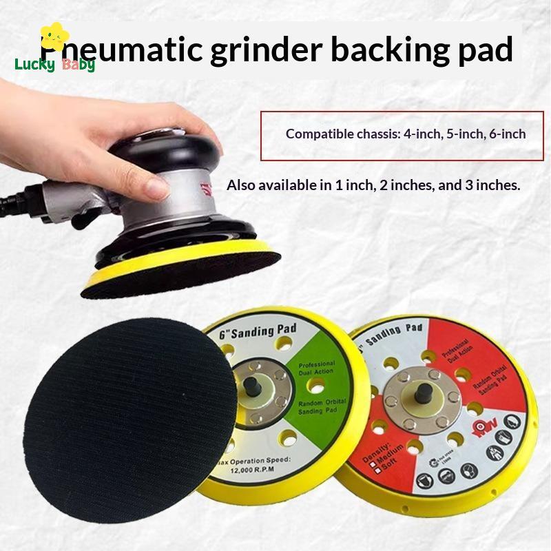 [Luckybaby-t] Almofada De Lixa De Polimento Resistente Ao Desgaste Lixadeira Pneumática Baer Disc Hook & Loop Thread Par