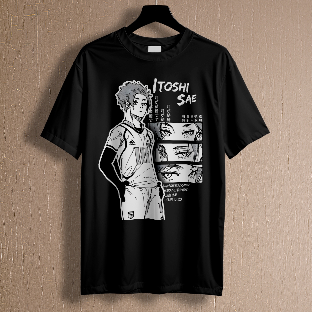 Camisa Camiseta Algodão Blue Lock Capitão Futebol Itoshi Sae Anime Série REF 2590 Home Custom