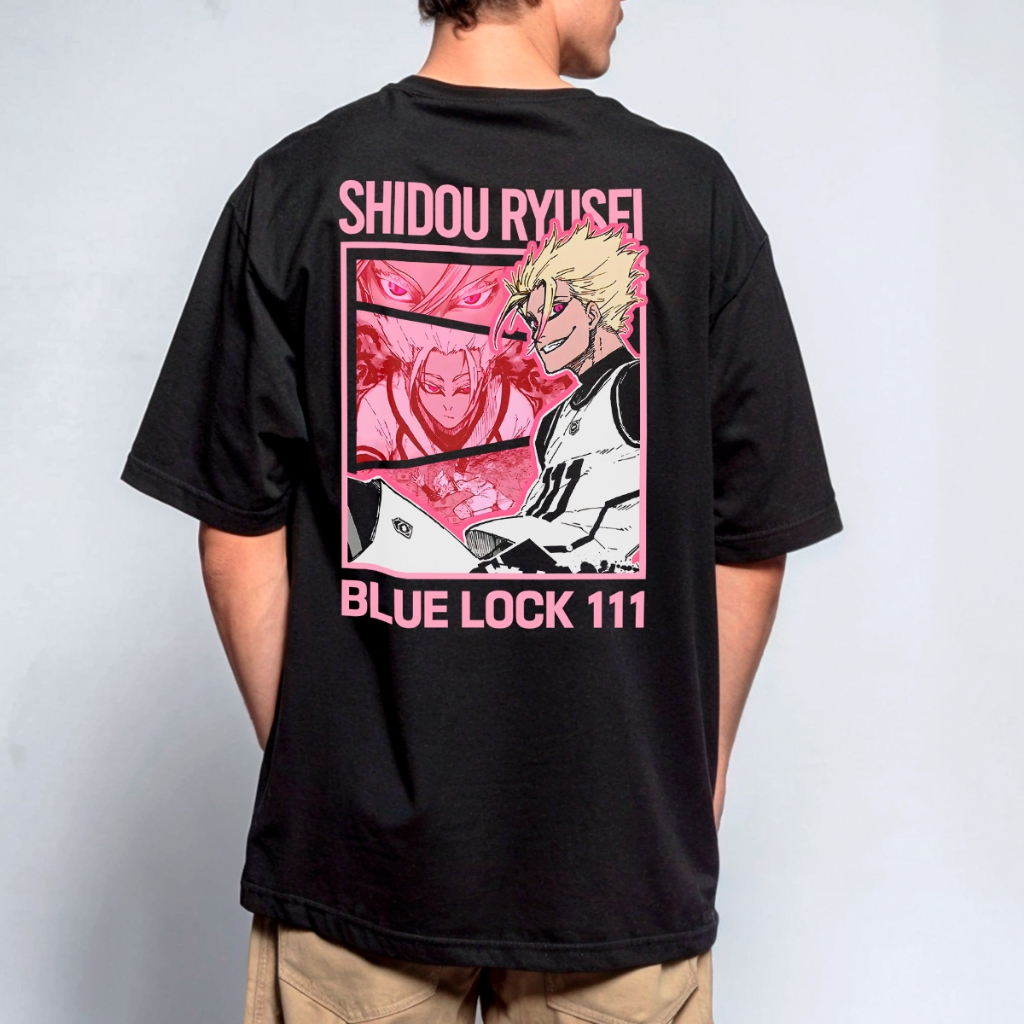 Camiseta Oversized Streetwear Blue Lock Shidou Ryusei Jogo Futebol Anime REF 2576 Home Custom