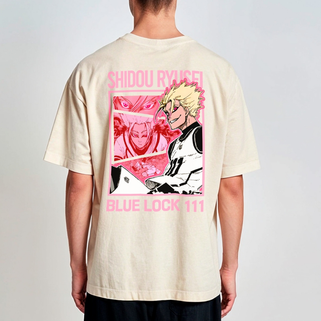 Camisa Camiseta Oversized Streetwear Blue Lock Shidou Ryusei Jogo Futebol Anime REF 2576 HOME CUSTOM