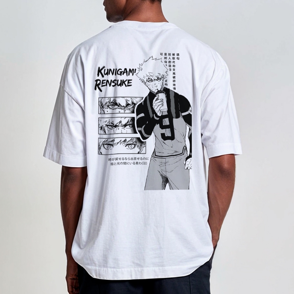 Camiseta Oversized Streetwear Blue Lock Kunigami Rensuke Kunigami Futebol Anime REF 2516 Home Custom