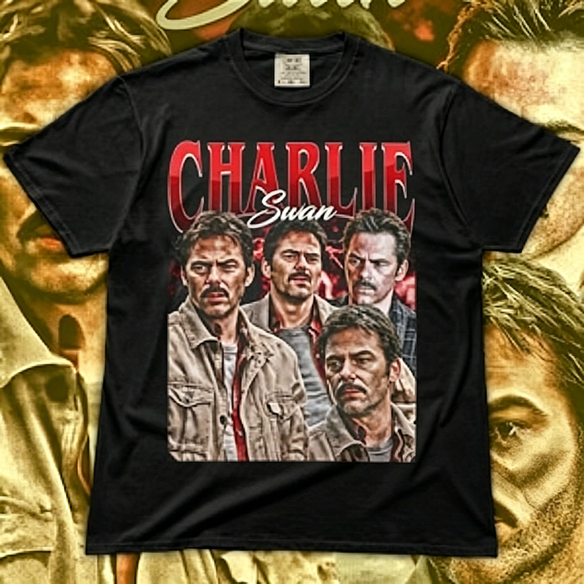Camiseta Unissex Oversized Plus Size Feminina Masculina Estampa Charlie Swan Saga Crepúsculo Streetwear