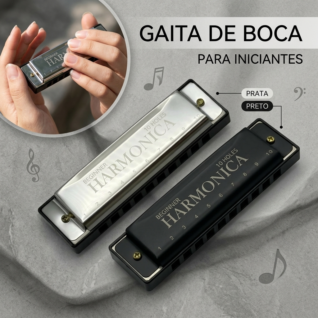 Gaita Harmônica Blues Swan Em Dó C 10 Vozes Diatônica Instrumento de Sopro