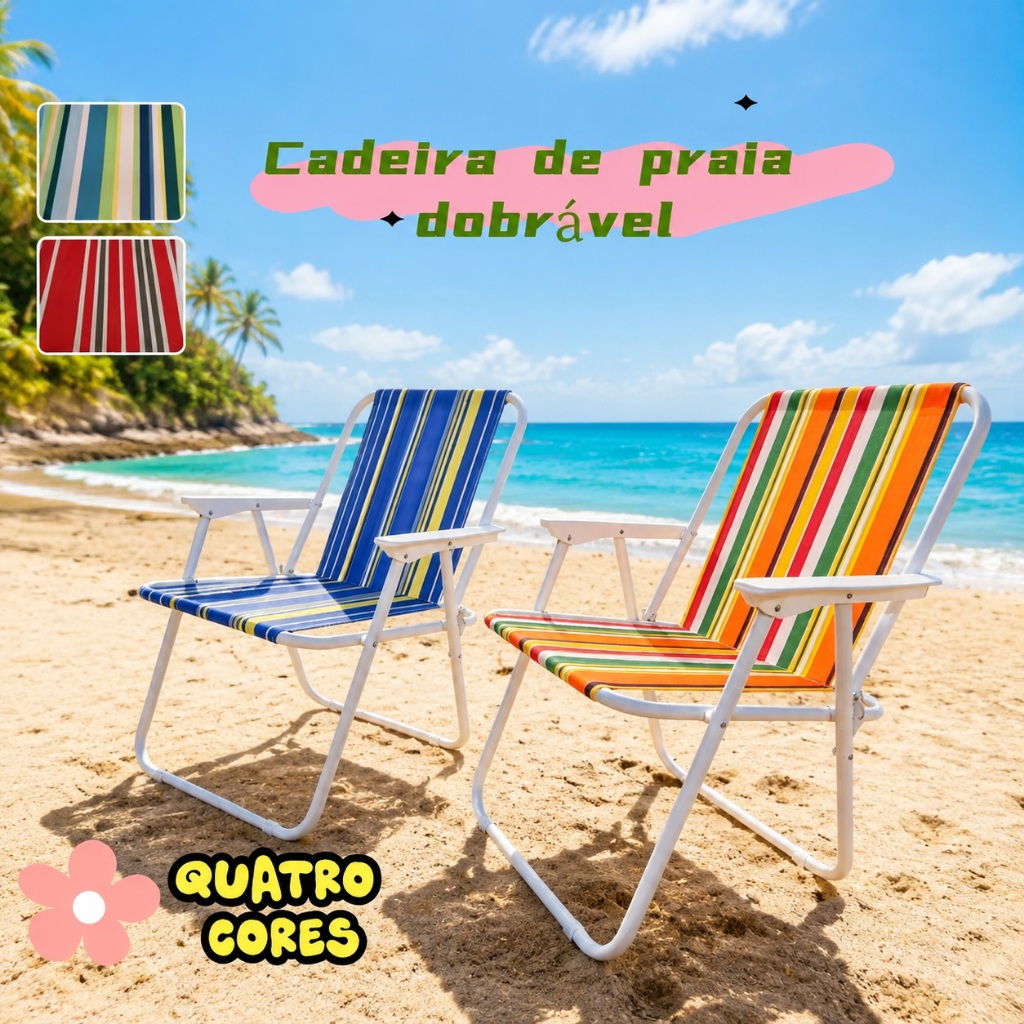 Folding Beach Chair, Durable Steel, 120kg Capacity, Lightweight, Comfortable, for Beach, Fishing, Leisure, Portable, Rei