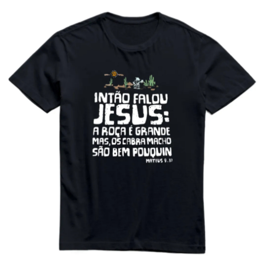 Camiseta Masculina Estampa Jesus Mineiro Tecido Premium 100% Algodão