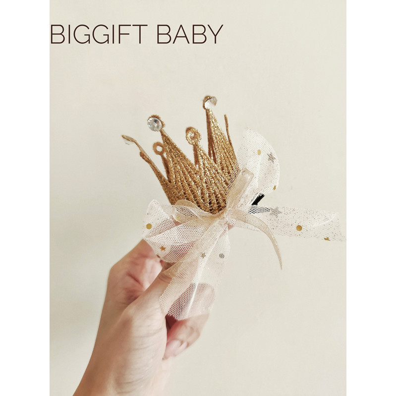 BIGGIFT Hot Push ~ ins Bebê Primeiro Aniversário Princesa Hairpin Coroa Twin Dragon Phoenix Cocar Fotografia