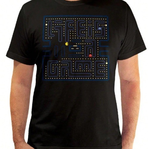 Camiseta Pac Man Jogo The Life Is A Game High Quality