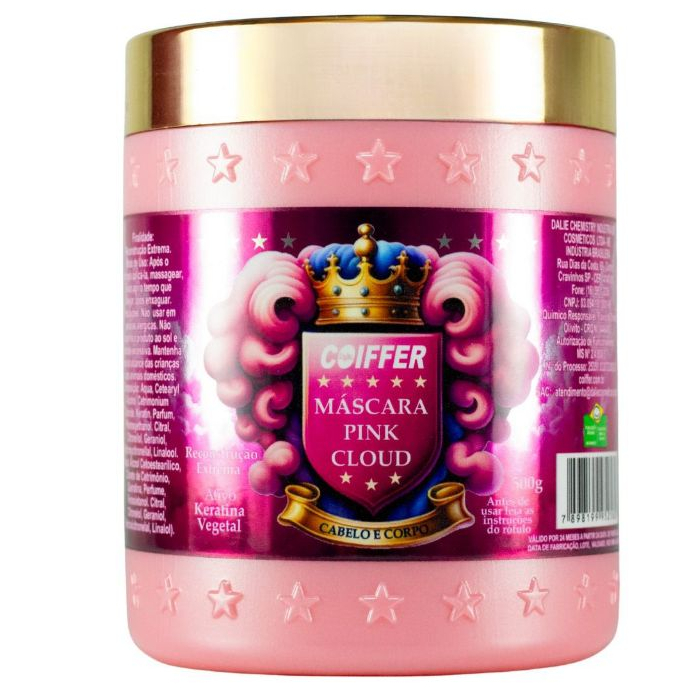 Máscara Pink Cloud Coiffer 500G Reconstrução Extrema