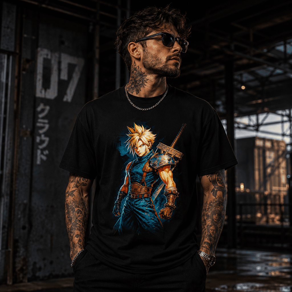 Camiseta Cloud Strife - Estampa Reticulada Algodão 30.1