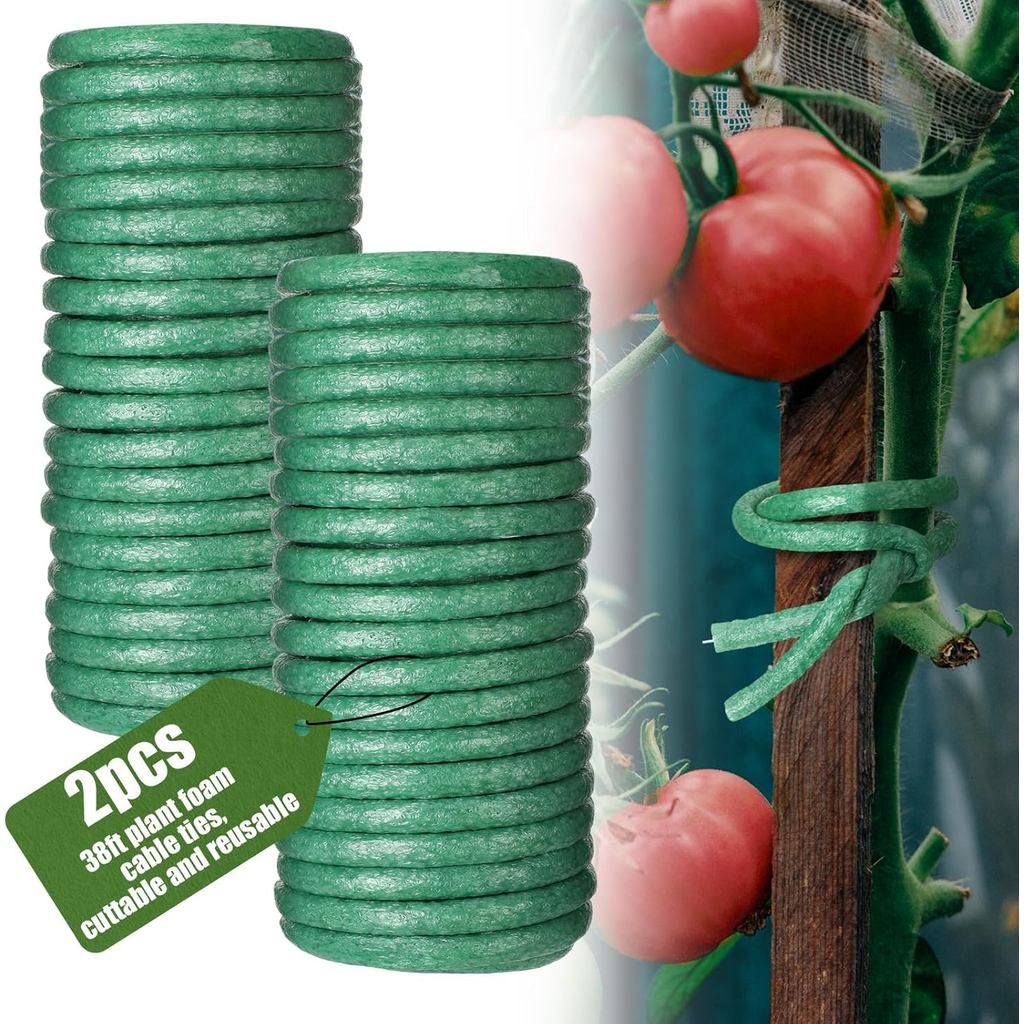 Frienda 76 ft Soft Plants Ties Flexible Foam Garden Ties 1cm Garden Twist Wire Reusable Cut to Size for Climbing Plants