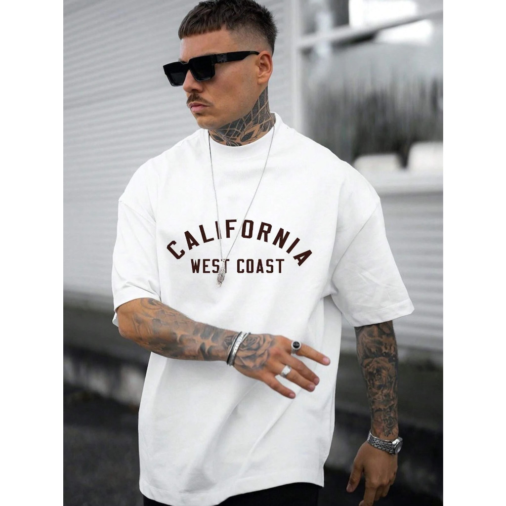 Camiseta Camisa Califórnia Costa Oeste Mens Algodão Vintage Casual Premium Blusa Malha Premium