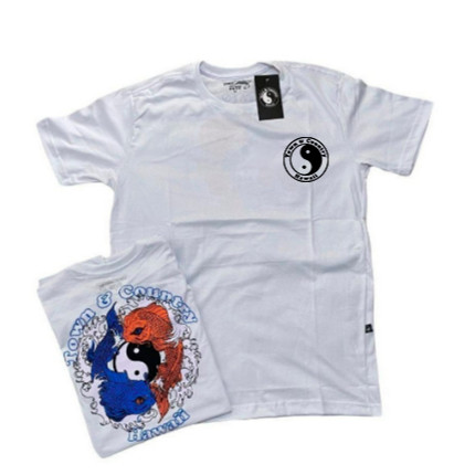 Camiseta Algodão  Lançamento Skatista Camisa Tony Country  Rápido Bola Coman (YIN YANG CARPA) Promoção  fashion