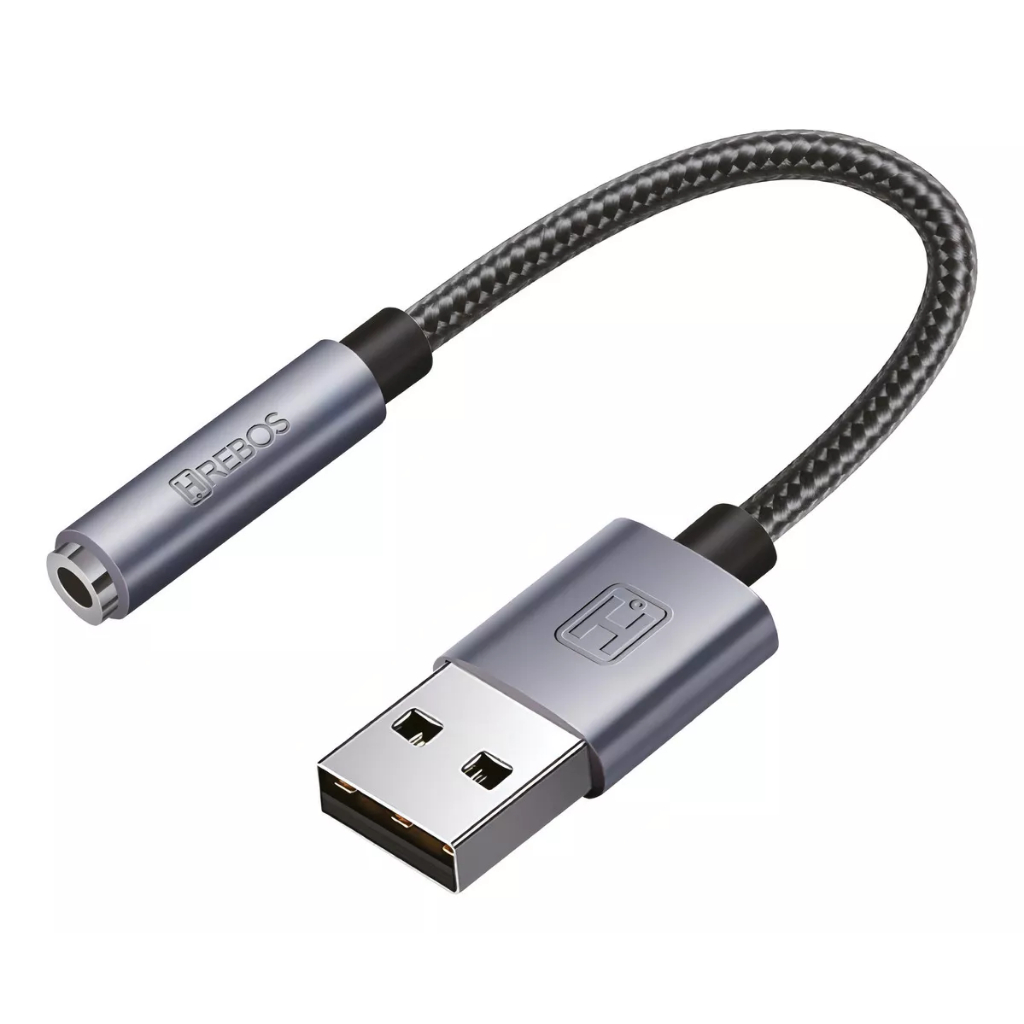 Placa De Som Usb P2 Fone 3.5mm Pc Notebook Cor Preto