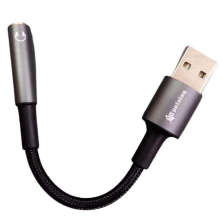 Placa de Som Adaptador de Áudio USB X P2 3.5MM AUX para Fone Microfone Pc Notebook