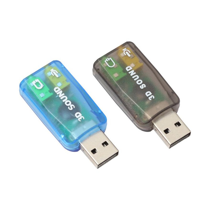 Adaptador de Áudio Placa de Som 3D 5.1 USB para 3.5mm Microfone Fone de Ouvido Headset  Notebook PC