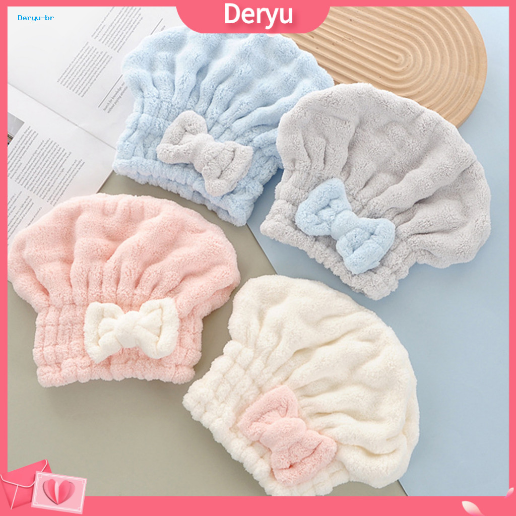 Hair Turban for Long Drying Towel Wrap Women’s Microfiber with Bow – Quick-dry Anti-frizz Absorbent for Thick for So