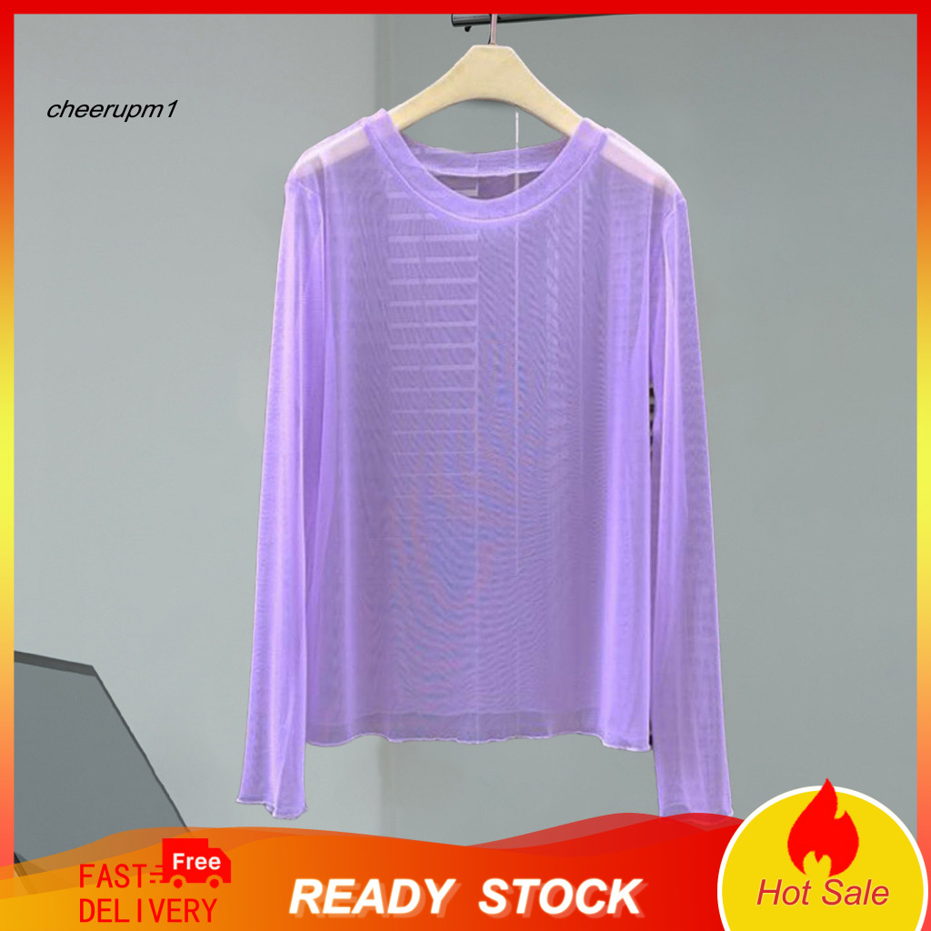 Quick-drying Breathable Blouses See-through Thin Blouse Women’s Uv Protection Long Sleeve Beach Top Quick Dry Loose Fi