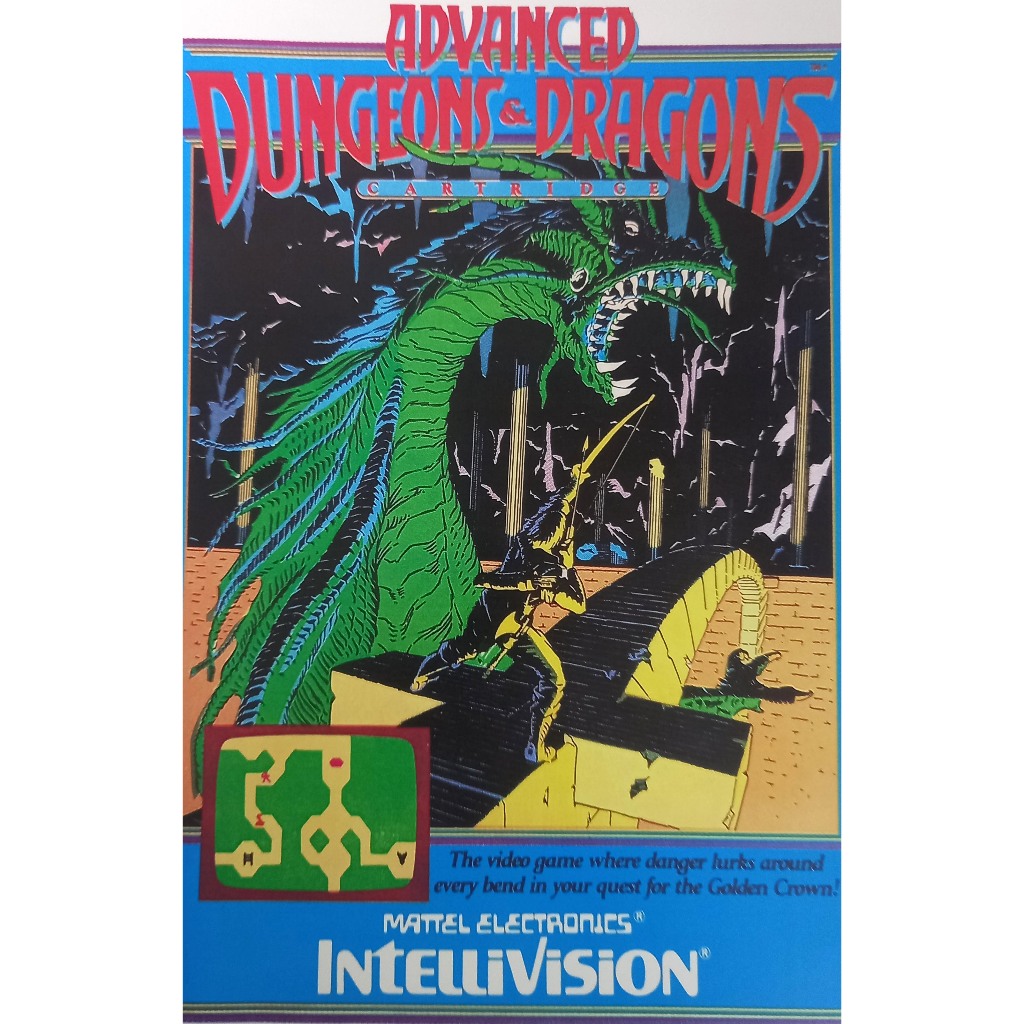 Poster A3 Decorativo Advanced Dungeon & Dragons Cartridge Vintage Intellevision 42x29,7 Sem moldura