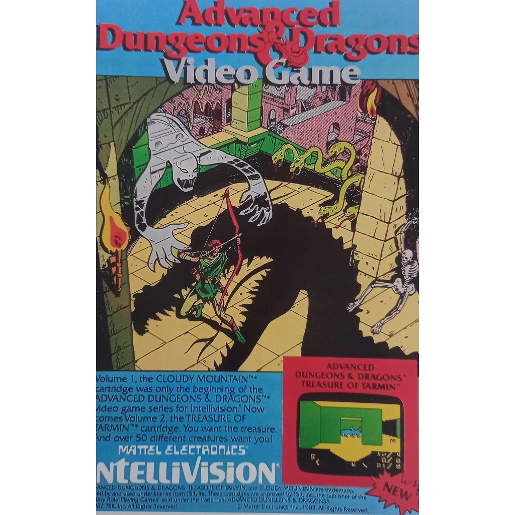 Poster A3 Decorativo Advanced Dungeon & Dragons Videogame Vintage Intellevision 42x29,7 Sem moldura
