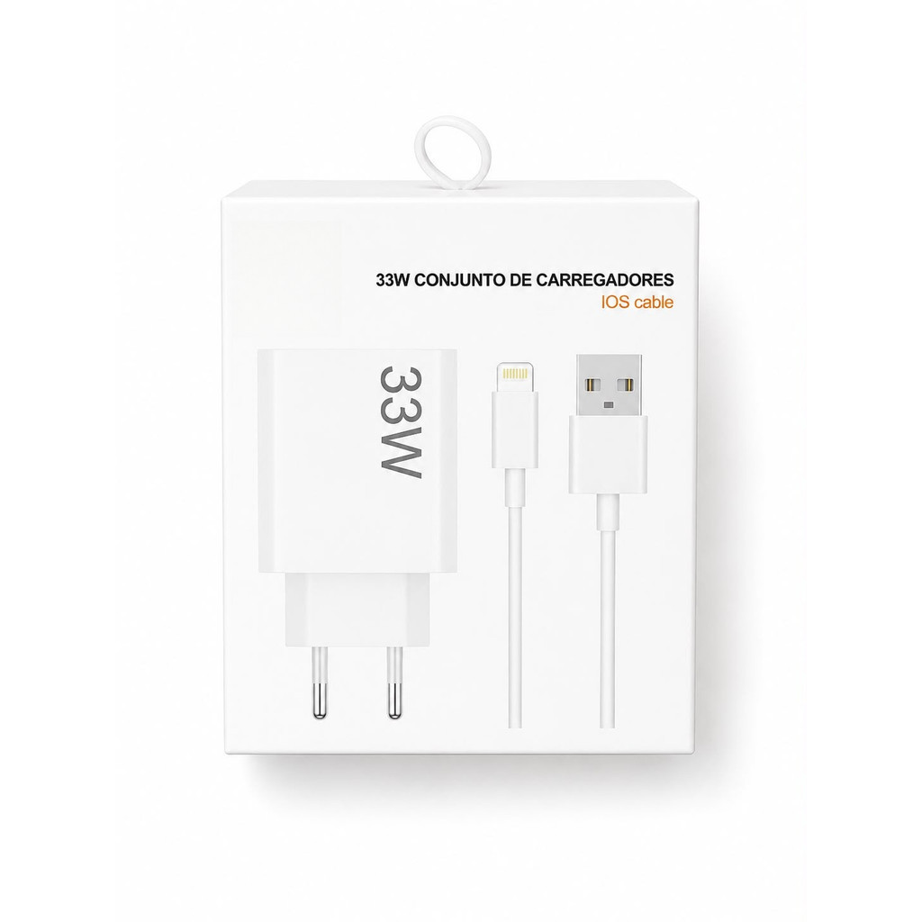 Carregador Apple 33W + Cabo  USB 1 Metro | iPhone iPad iOS