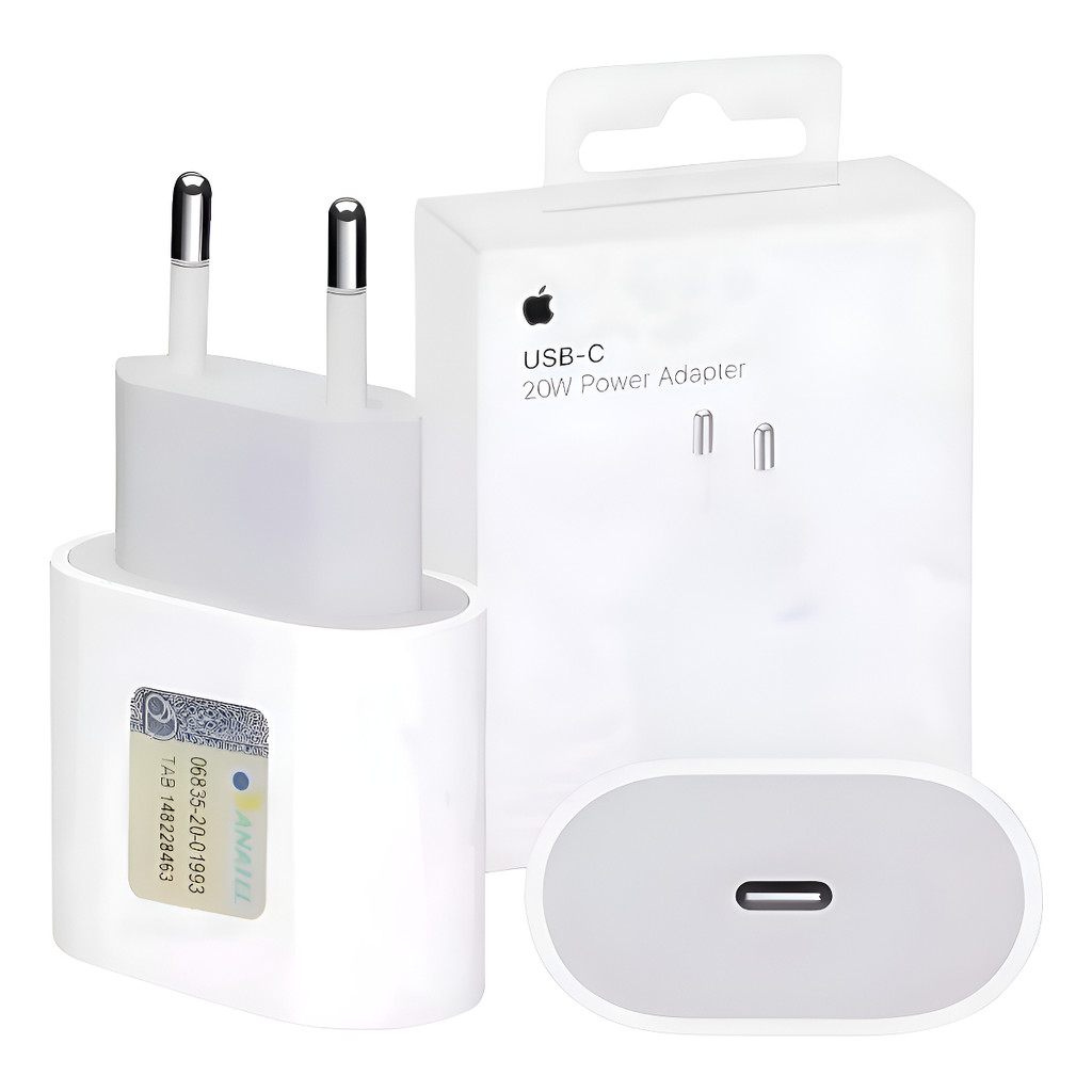Fonte Carregador 100% Original Apple 20W USB-C IPhone Turbo Lacrado ID-Apple IPhone IPad Apple Watch