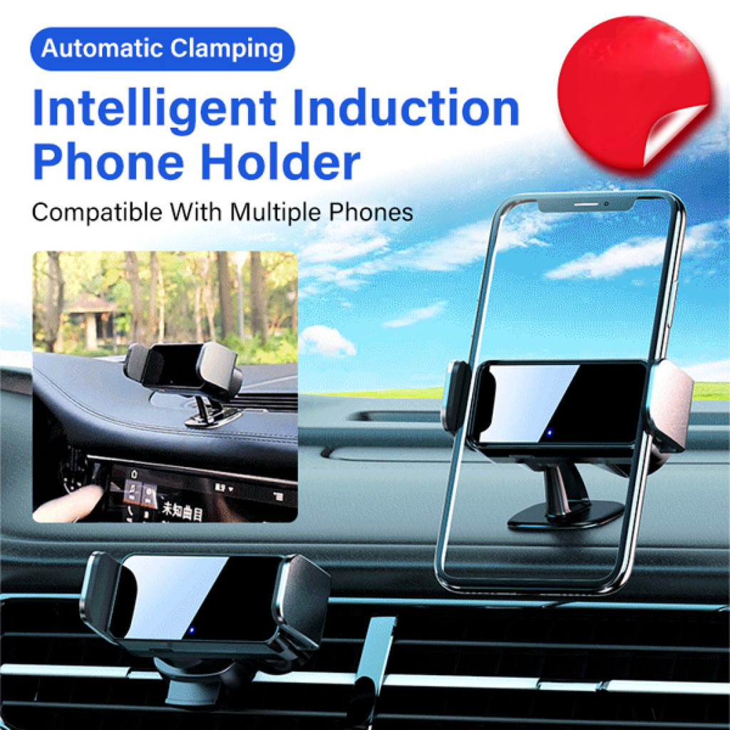 [Alumínio Premium] [Hands-Free Design] Intelligent Induction Phone Holder/Car Mount/Porta Celular Veicular