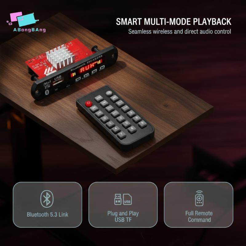 Abongbanghn 1 Conjunto De Áudio Do Carro Sem Fio Moudle MP3 Player Handsfree USB TF Rádio FM Alto-Falante Música 120W Am