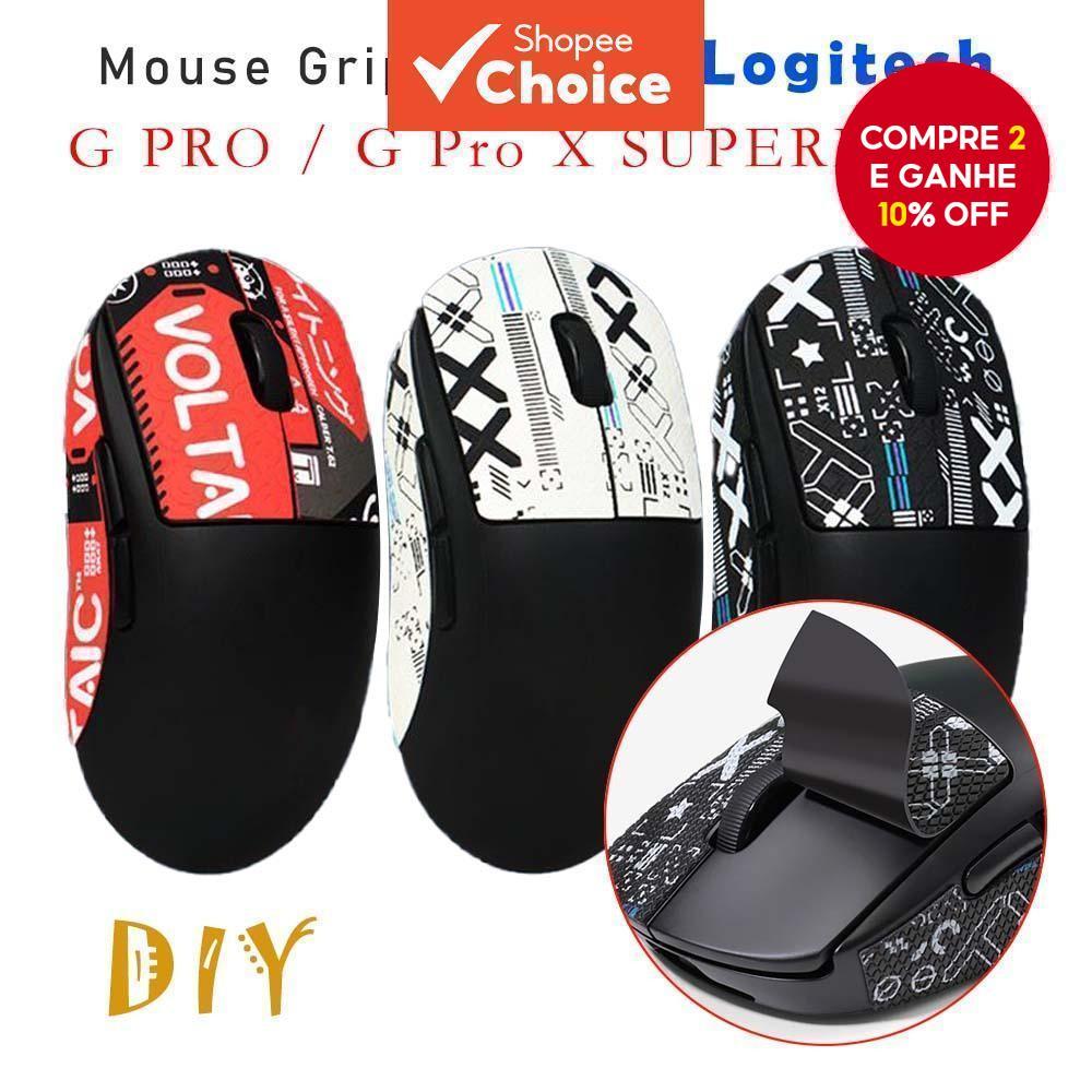 Fita de Aderência para Mouse Logitech G PRO X SUPERLIGHT Antiderrapante e Absorvente de Suor